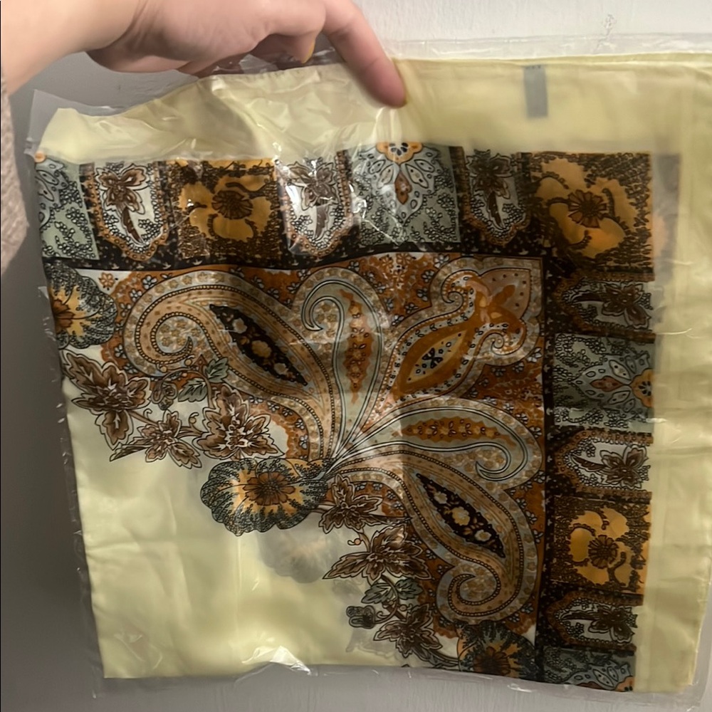Yellow and Brown Paisley Scarf